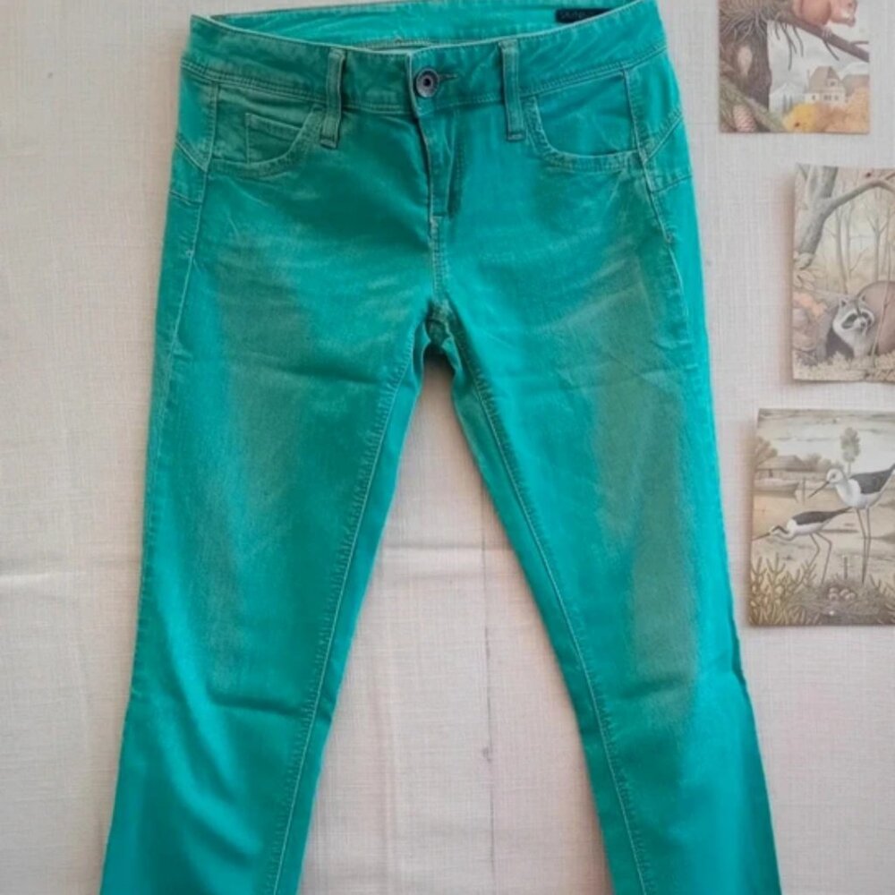 Pantaloni donna skinny verde